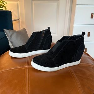 Steve Madden Black Wedge Sneakers